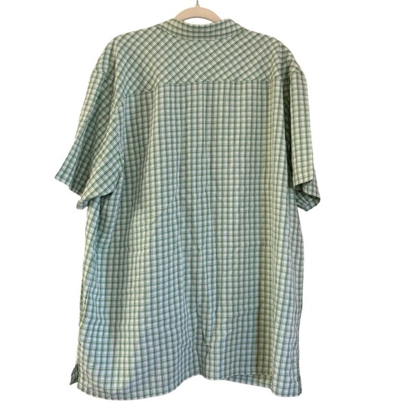 Columbia Men’s Green White Checked Plaid Button Down Shirt 2XL - Picture 3 of 10